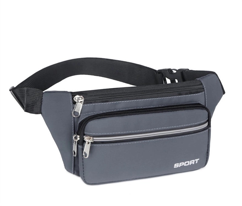 Men's Solid Color Nylon Zipper Fanny Pack