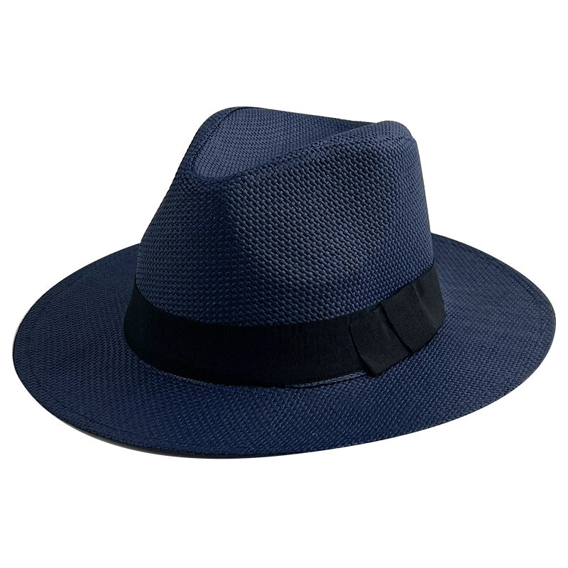 Unisex Minimalist Solid Color Wide Eaves Straw Hat