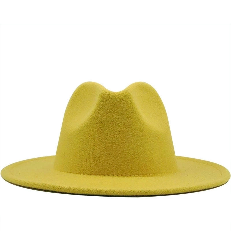 New Multicolor Wide Brim Woolen Hat Jazz Hat