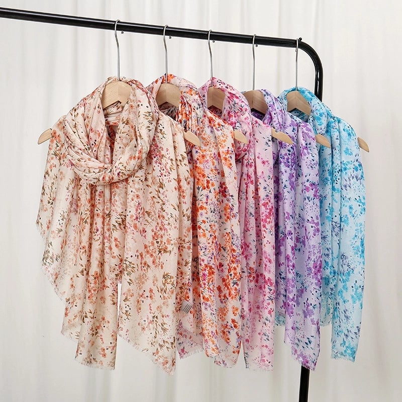 Women's Lady Ditsy Floral Polyester Silk Scarf