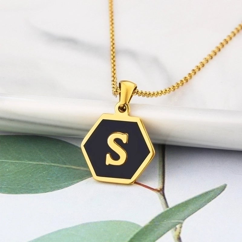 Titanium Steel Minimalist Plating Letter Necklace