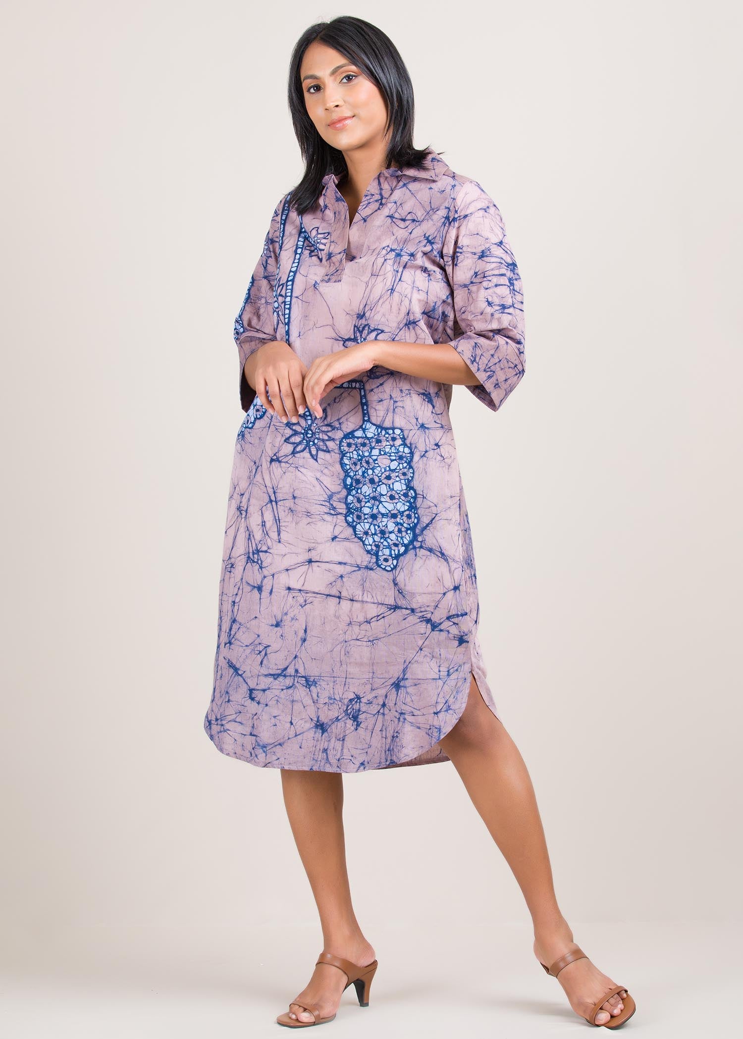 Batik shirt dress