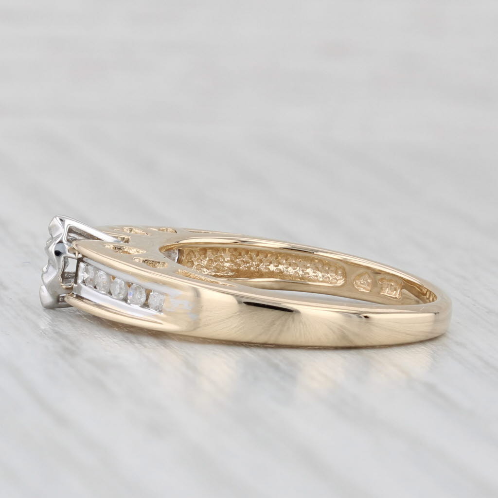 0.20ctw Diamond Engagement Ring 10k Yellow Gold Size 7 Heart Bridge Stackable
