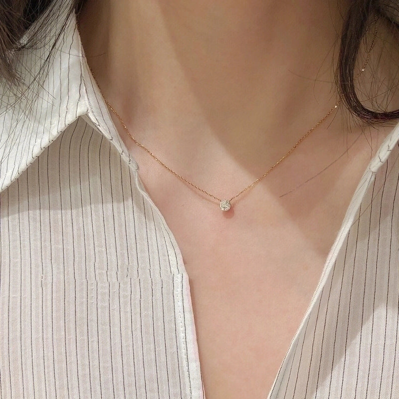 Elegant Solid Color Copper Inlay Rhinestones Pendant Necklace