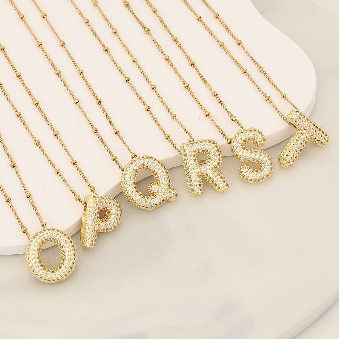 Expressive Letter Text Number Copper Electroplating Necklaces