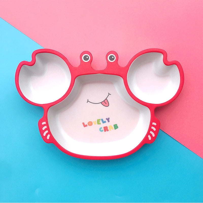 Creative Cute Cartoon Bamboo Fiber Children Dishes Household Kindergarten Children's Plate Baby Grid Plate