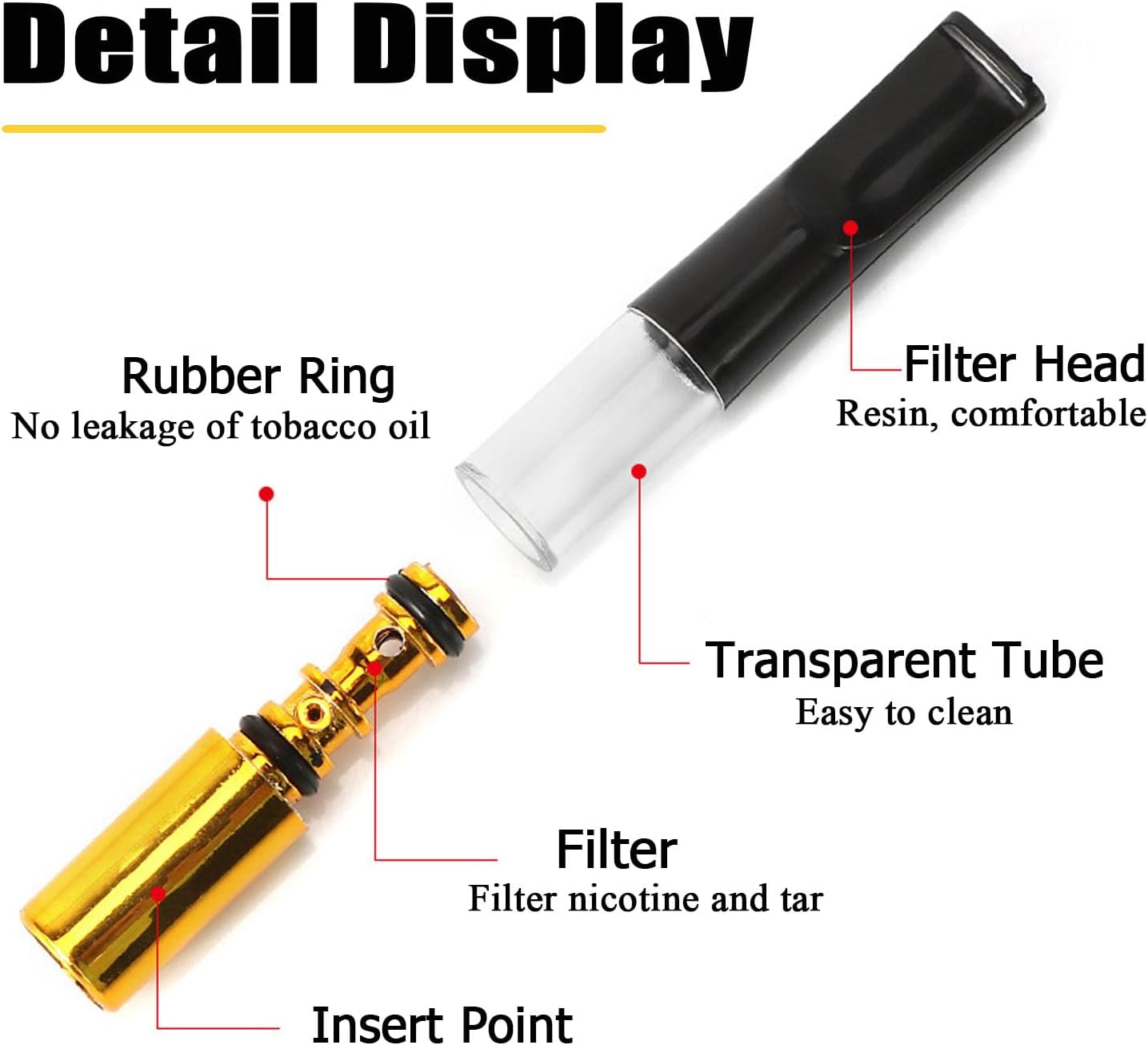 5 Pcs Cigarette Filter Holder Reduce Tar And Smoke Stains
