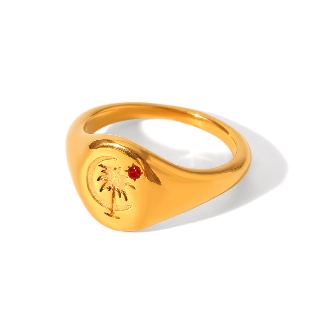 Stainless Steel Diamond Ring Titanium Steel Eight-Pointed Star Ring Female Versatile Hand Jewelry