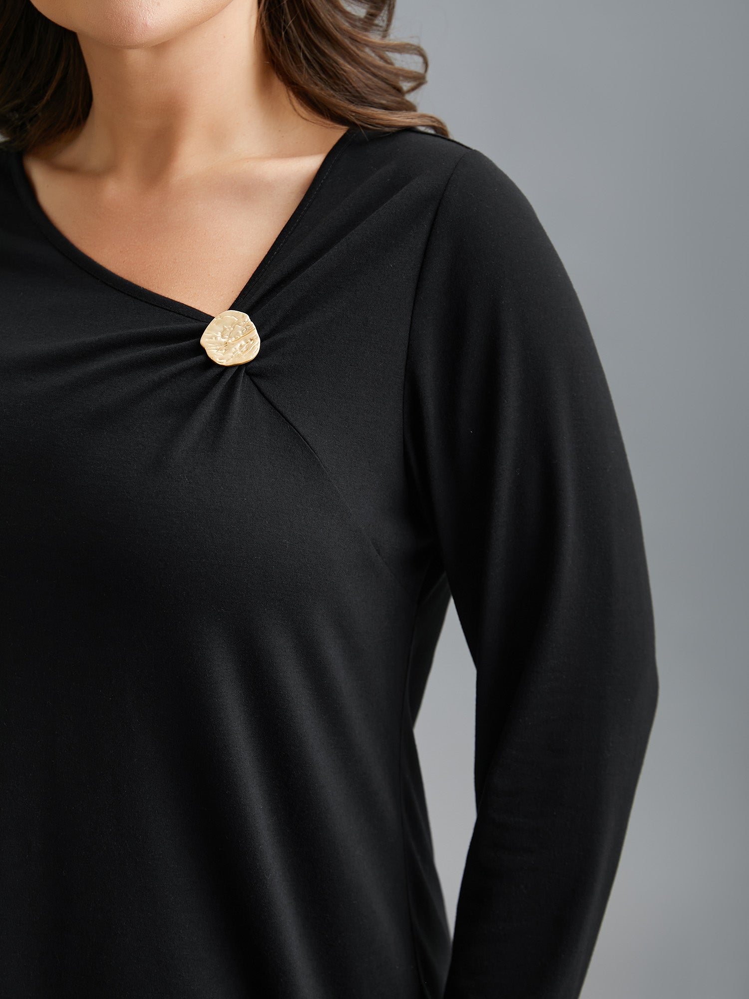 Supersoft Asymmetrical Neckline Stretchy Top