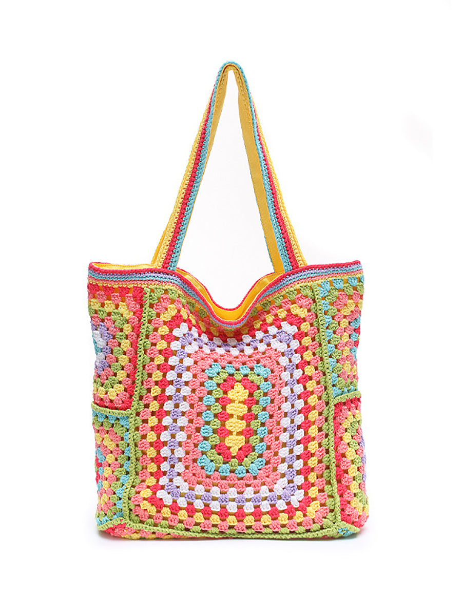Women Summer Ethnic Knitted Shoulder Bag