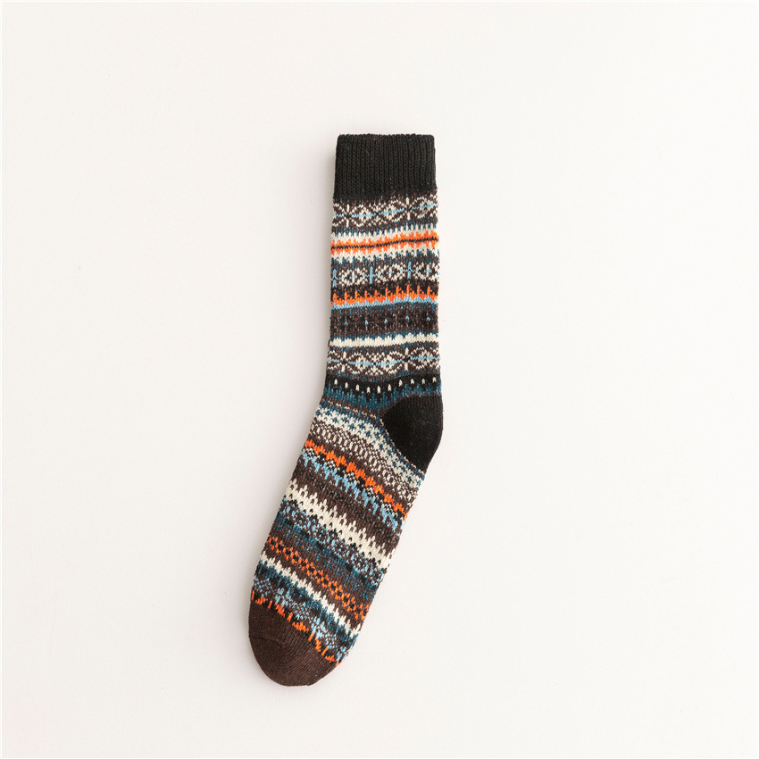 Soft Warm Retro Tribal Color Block Socks