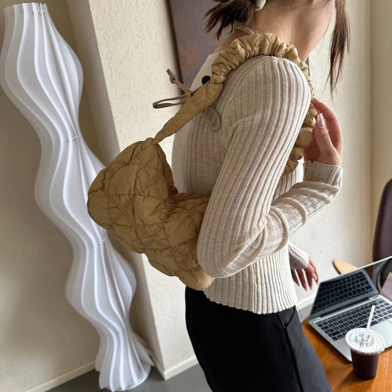 Women's Medium Special Solid Color Streetwear Zipper Underarm Bag