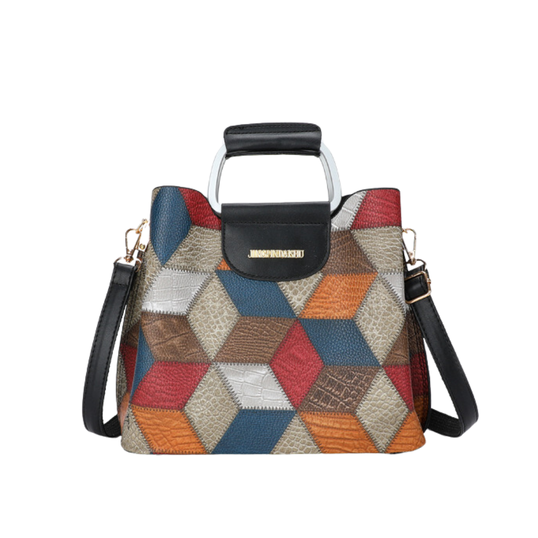 Striped Plaid Multi-Compartment  Crossbody Bag