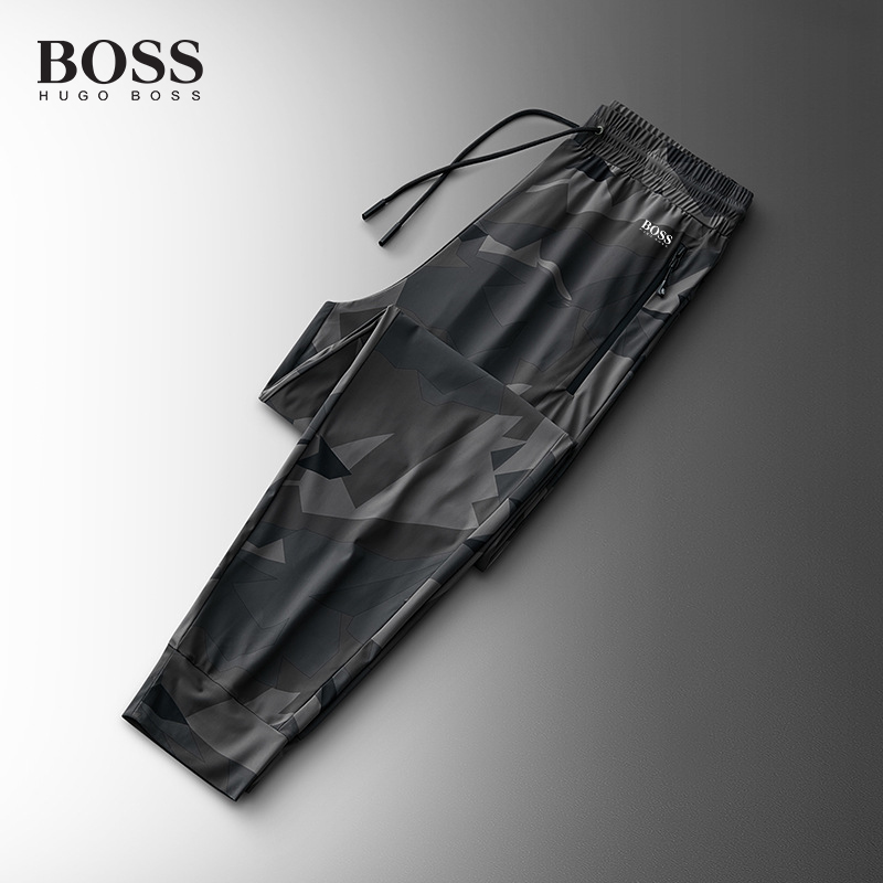 BOSS Men-s Camouflage Plus Size ice silk thin breathable loose sports casual quick-drying pants