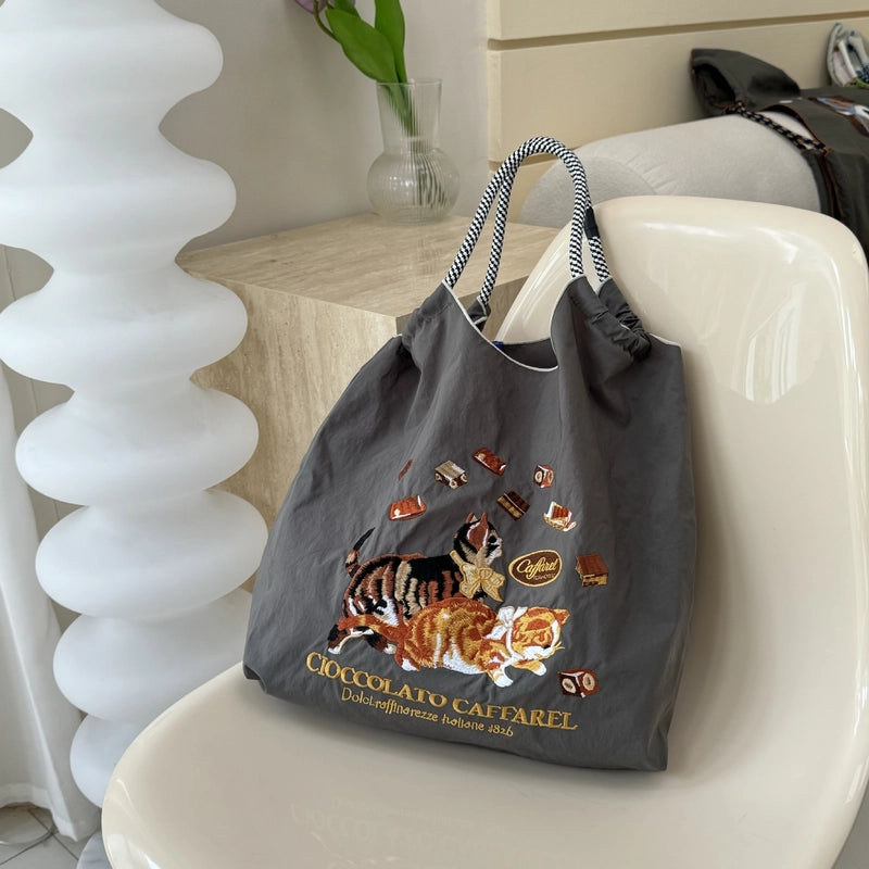 Women's Vintage Style Classic Style Printing Animal Nylon Shopping Bags