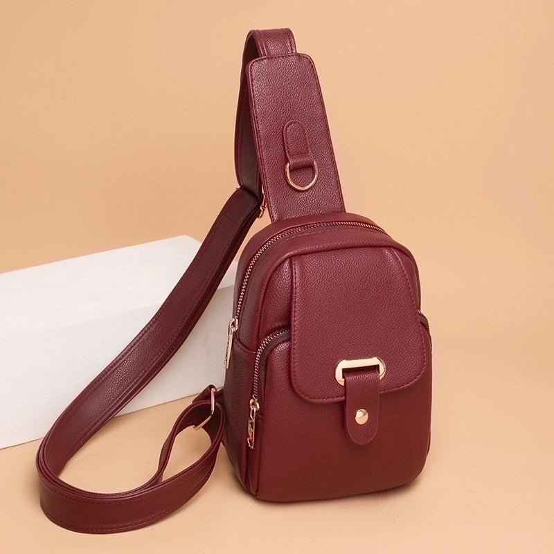 Women's Streetwear Solid Color Pu Leather Waist Bags