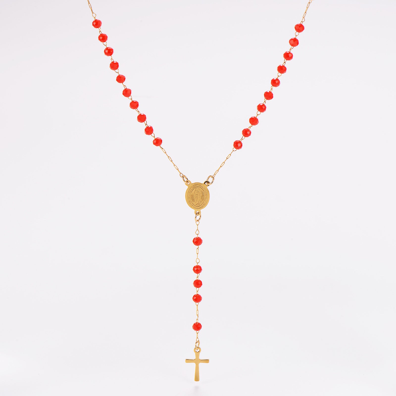 Aml Niche Personality Cross Portrait Round Pendant Stainless Steel Necklace