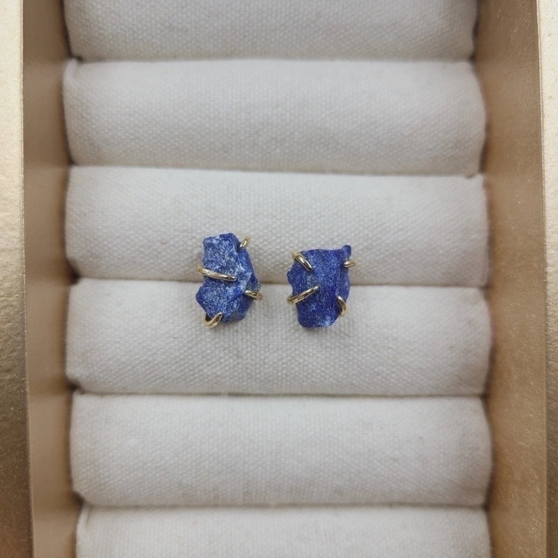 2 Pieces Minimalist Geometric Plating Crystal Ear Studs