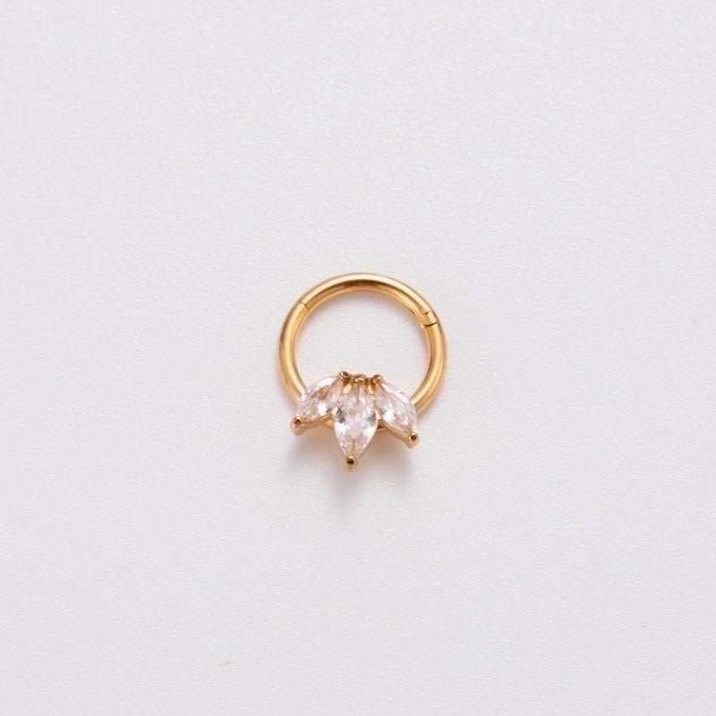 1 Piece Nose Rings & Studs Punk Solid Color 316L Stainless Steel  Copper Plating Inlay Zircon
