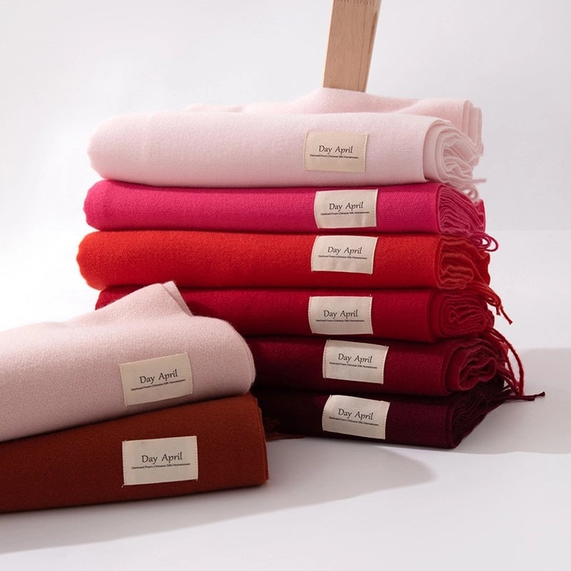 Unisex Classic Style Solid Color Polyester Scarf