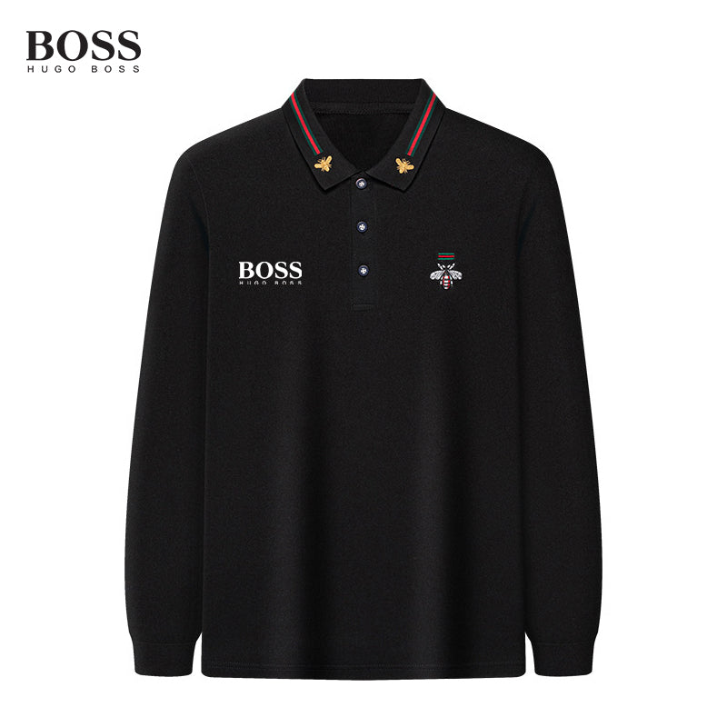 BOSS High Quality Embroidery long Sleeve Polo Shirt for Men