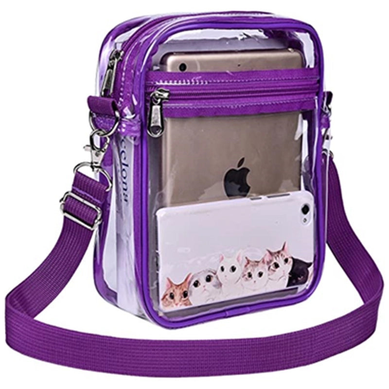 Unisex Pvc Solid Color Casual Transparent Square Zipper Crossbody Bag