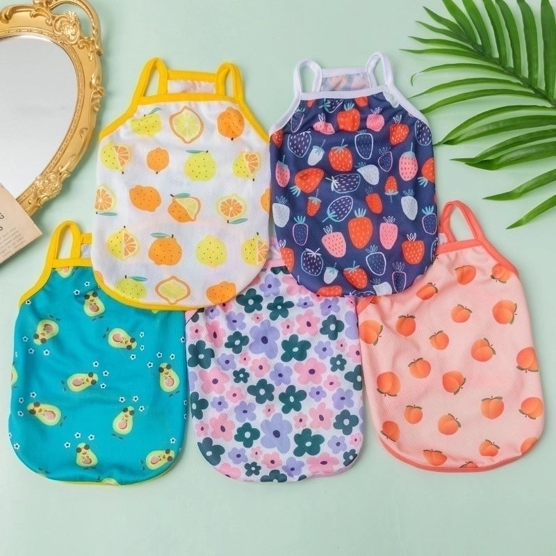 Cute Sweet Polyester Cartoon Fruit Pet Clothing