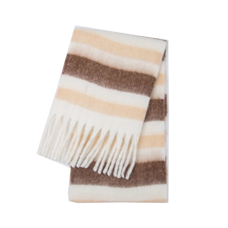 Women's Casual Minimalist Lattice Polyester Tassel Scarf