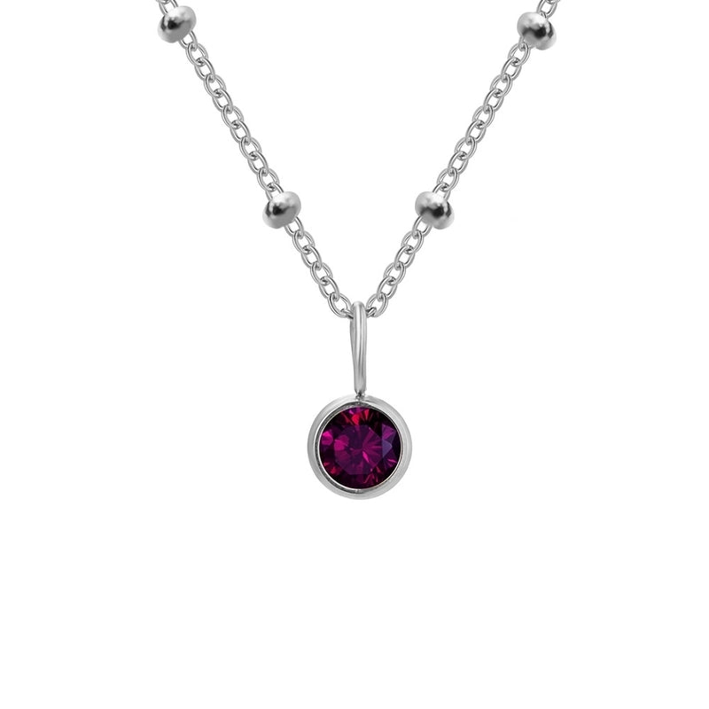Minimalist Classic Style Geometric 316L Stainless Steel  Rhinestones Inlay Stainless Steel Necklaces
