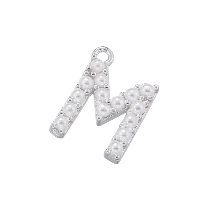 Casual Elegant Minimalist Letter Copper Plating Inlay Artificial Pearls 18k Gold Plated Charms