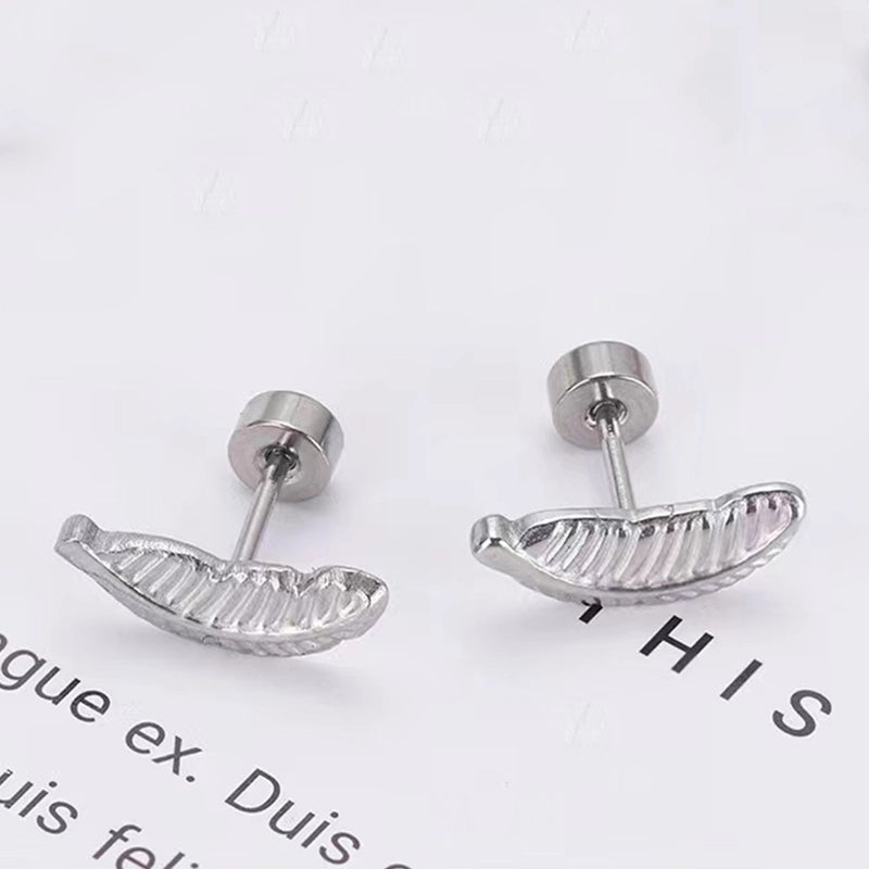1 Pair Minimalist Moon Heart Shape Plating 304 Stainless Steel 18K Gold Plated Ear Studs