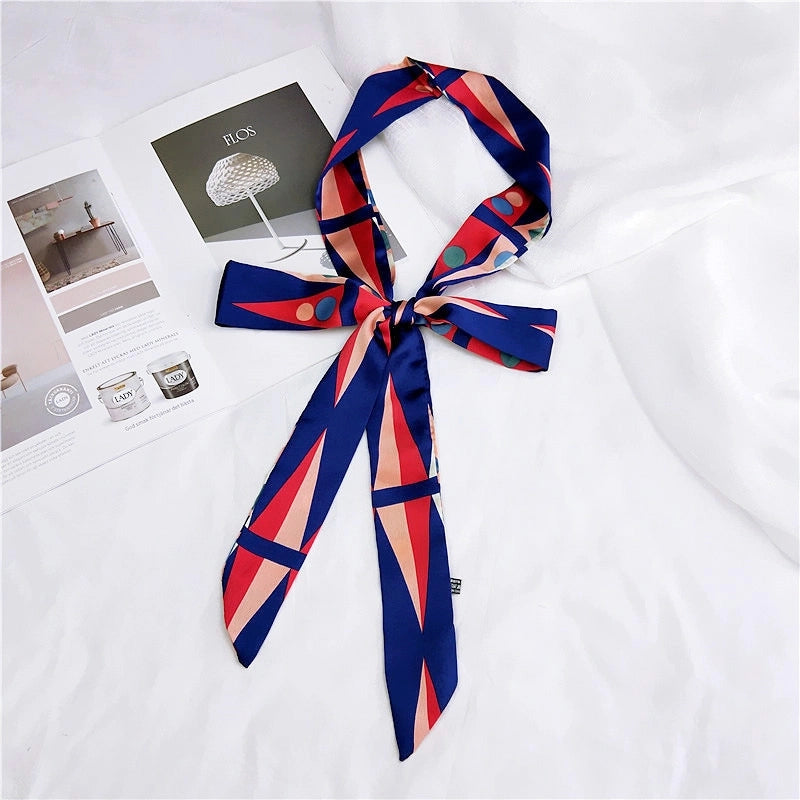 2 M New Polka Dot Special Long Edition Thin Narrow Silk Scarf Women's Spring Summer Autumn Scarf Belt Black And White Fashion