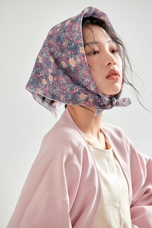 Women's Elegant Sweet Pastoral Printing Cotton Blend Printing Silk Scarf