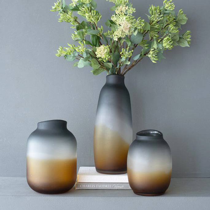 Celestial Glass Vase Medium - Amber Grey