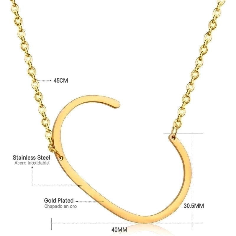 Stainless Steel Fashion Plating Letter Necklace