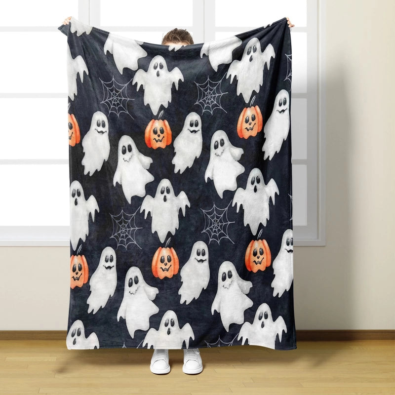 Halloween Cute Pumpkin Cat Skull Polyester Blanket Couch & Sofa Decor