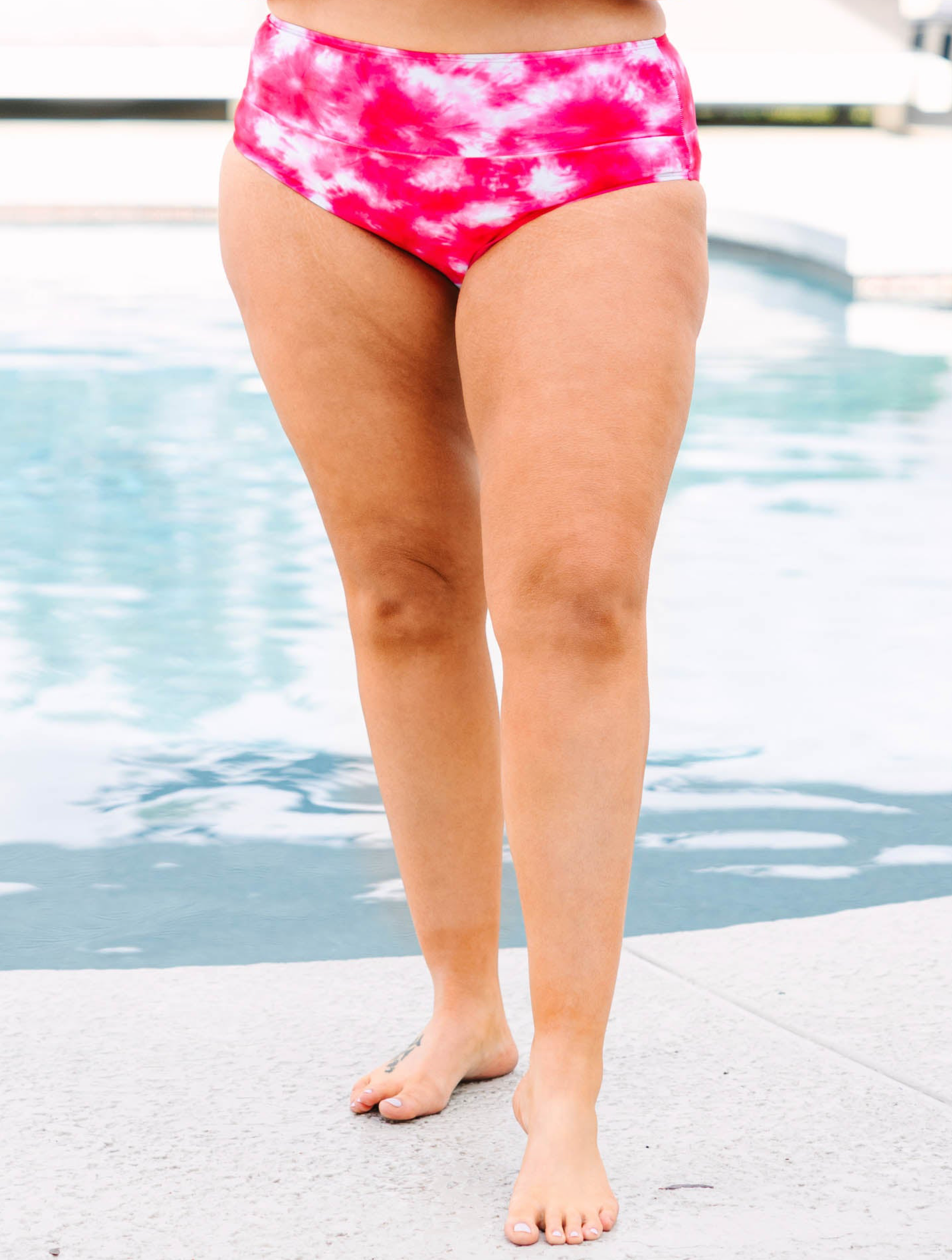 Hidden Islands Swim Bottom. Tie Dye-Pink