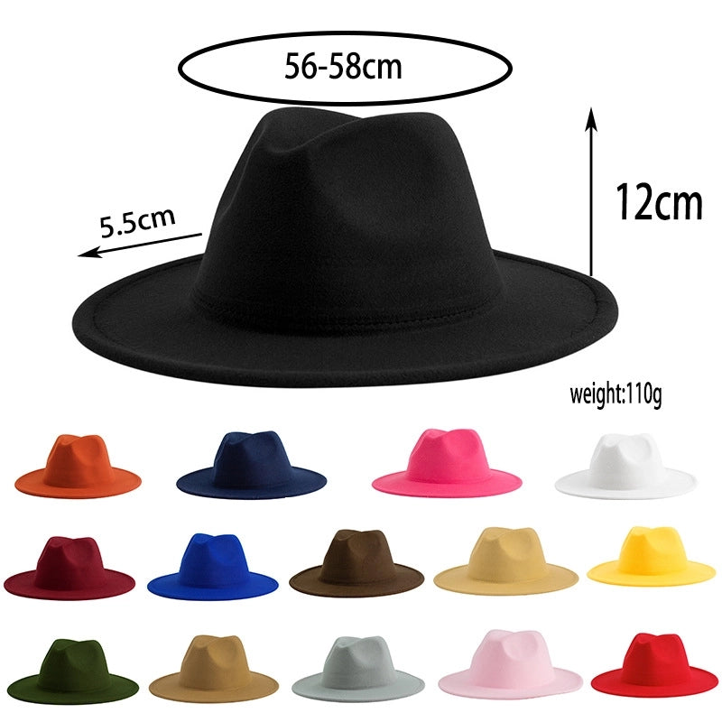 British Style Jazz Hat Big Brim Retro Soft Felt Hat Women's Fashion Autumn And Winter Warm Gentleman Hat Top Hat