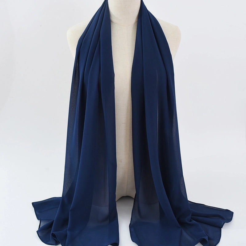 Women's Minimalist Classic Style Solid Color Satin Silk Scarf