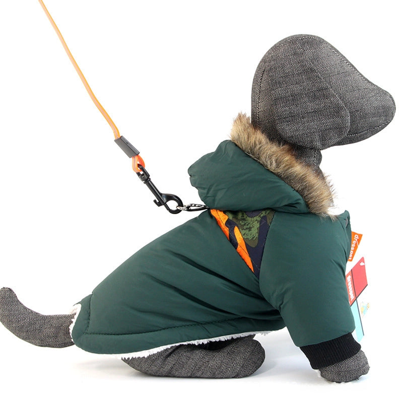 Season Warm Dog Clothes Vest Overcoat Fleece Lined Legs For Dogs Cold Weather Outdoor Activities