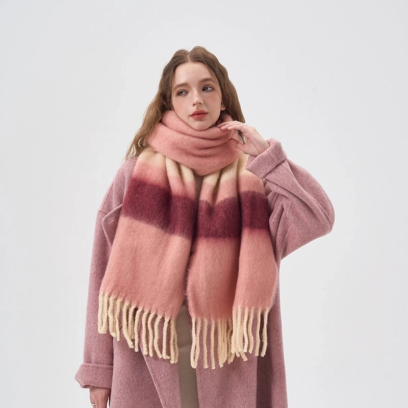 Women's Preppy Style Color Block Acrylic Printing Scarf