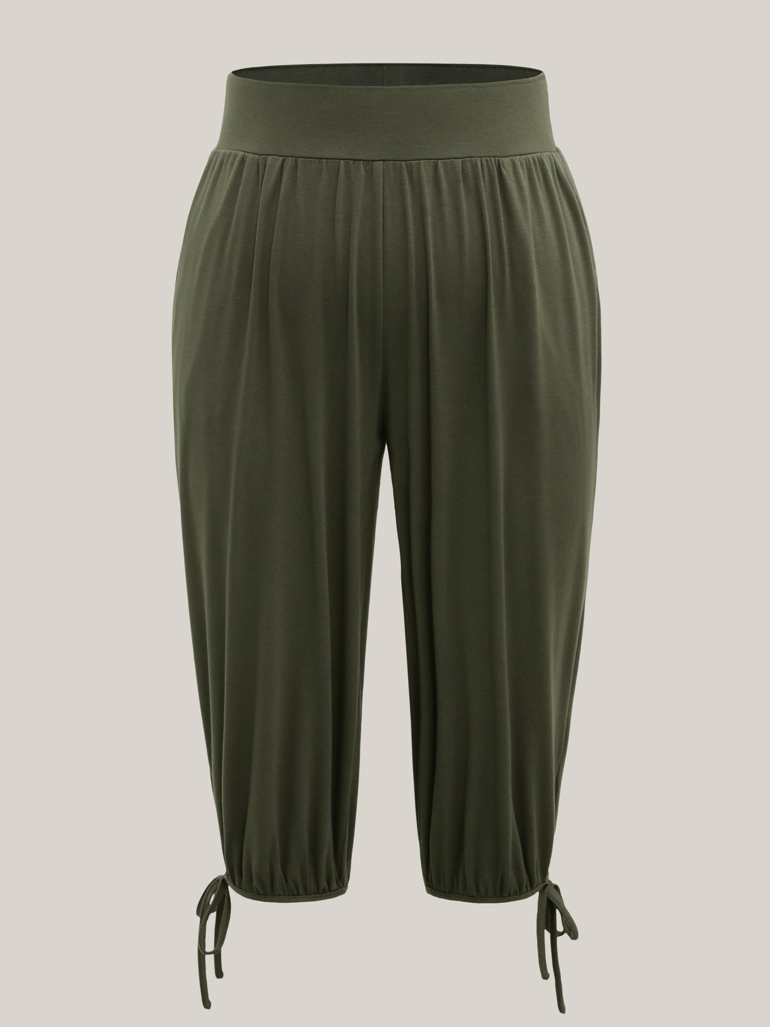 Keyhole Hem Ties Jogger Pants