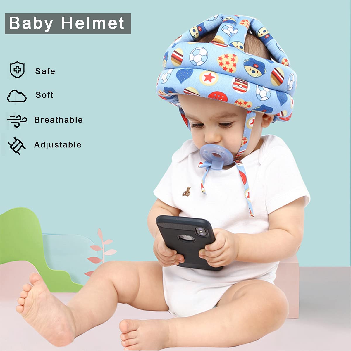 Baby Head Protector Infant Protective Harnesses Cap Adjustable Baby Helmet For Crawling Walking