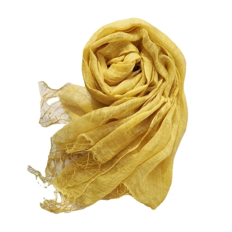 Women's Ethnic Style Solid Color Linen Silk Scarf