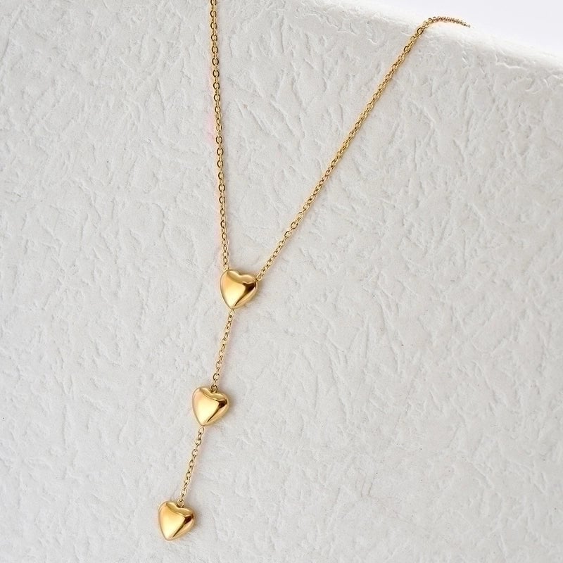 Casual Heart Shape 304 Stainless Steel Polishing Plating Stainless Steel Necklaces