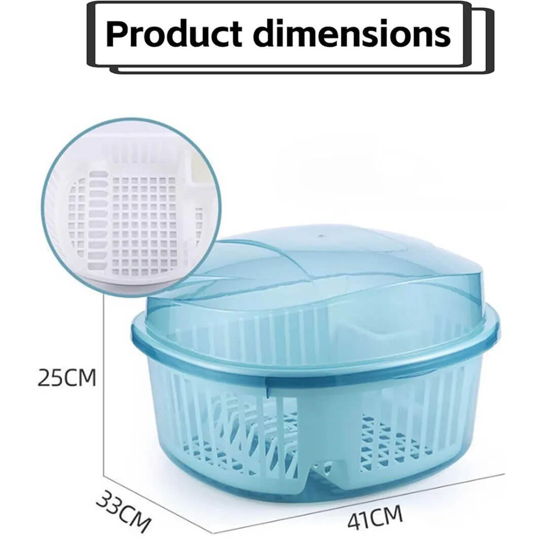 Lid Covered Kitchen Dish Rack