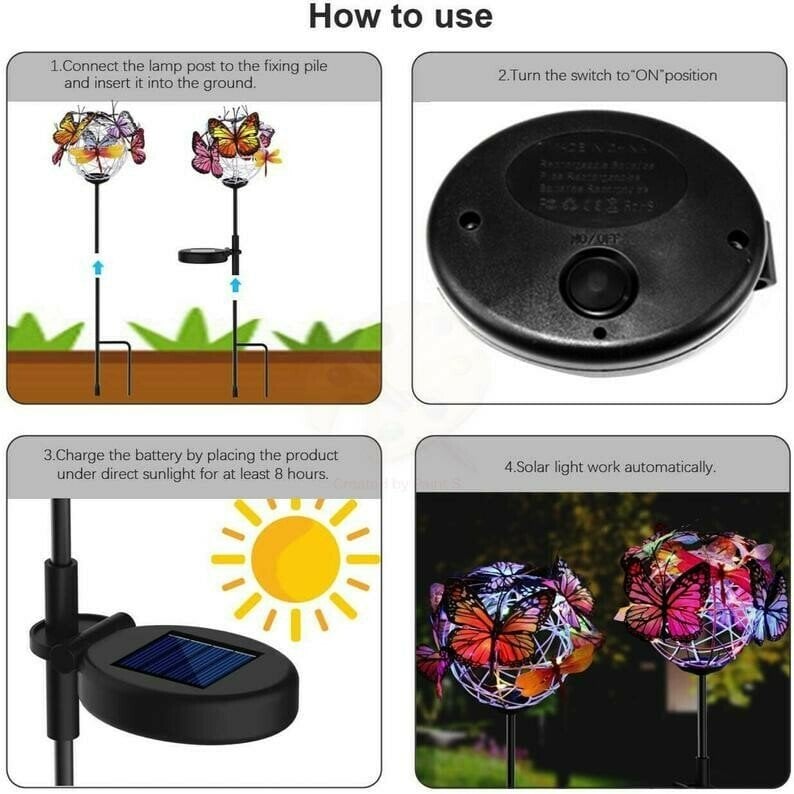🔥BIG SALE -49% OFF🔥Solar Stake Lights Butterflies Decor Lights ( BUY 1 GET 1 FREE )