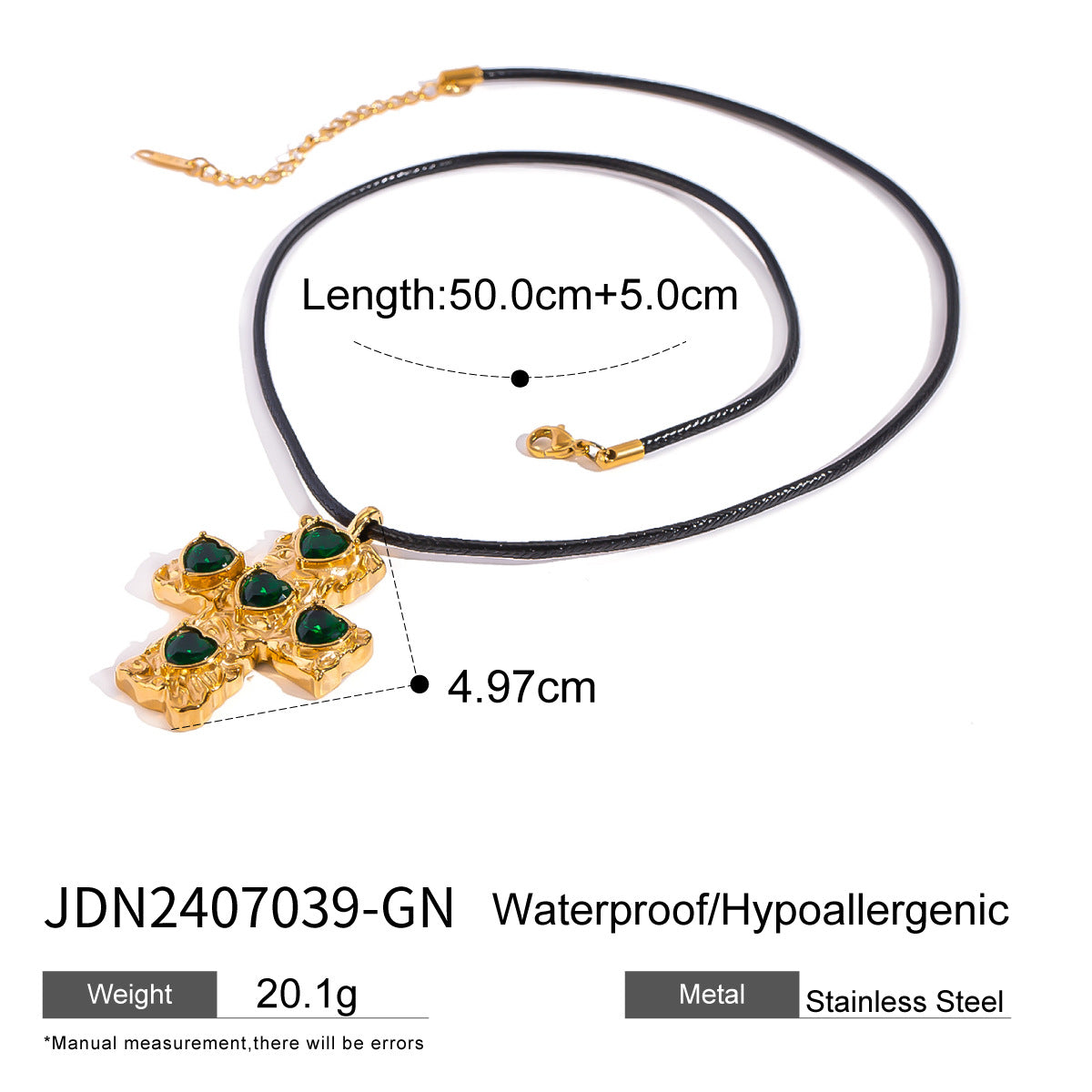 Jie Ding Black Rope Titanium Steel Necklace Niche Design Clavicle Chain Hot Style Stainless Steel