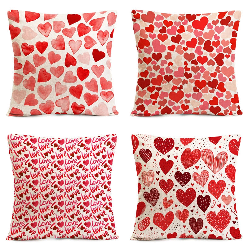 Valentine'S Day Elegant Lady Minimalist Letter Heart Shape Polyester Pillow Cases Couch & Sofa Decor