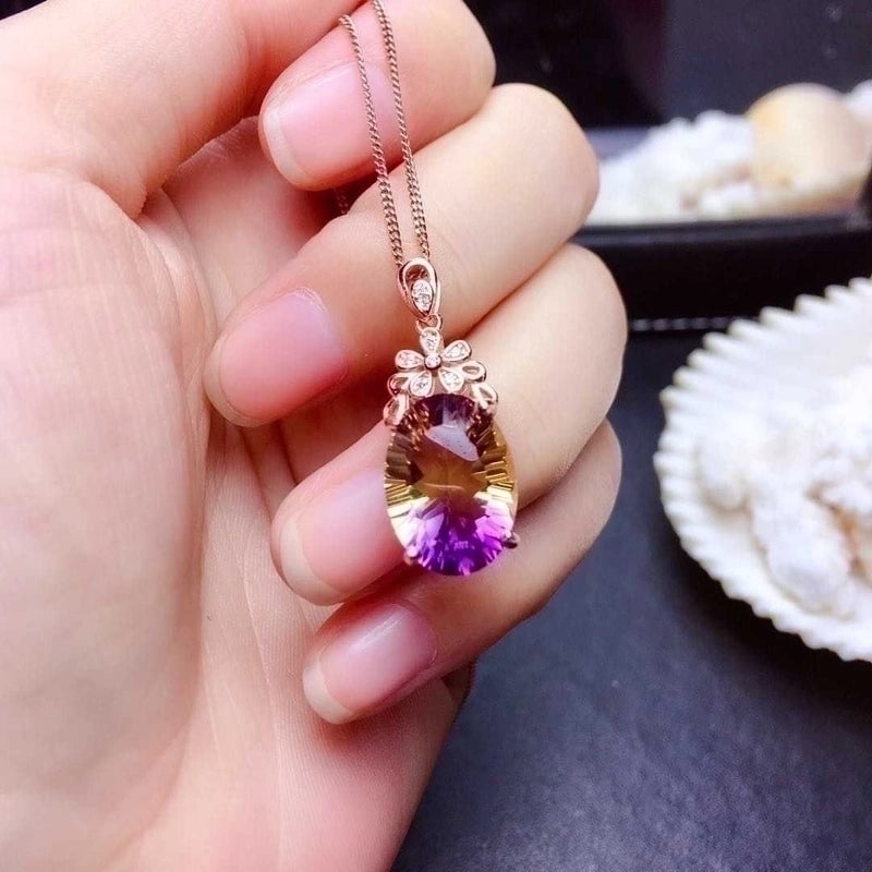 Copper Diamond Geometric Ocean Artificial Gemstones Crystal Jewelry Sets